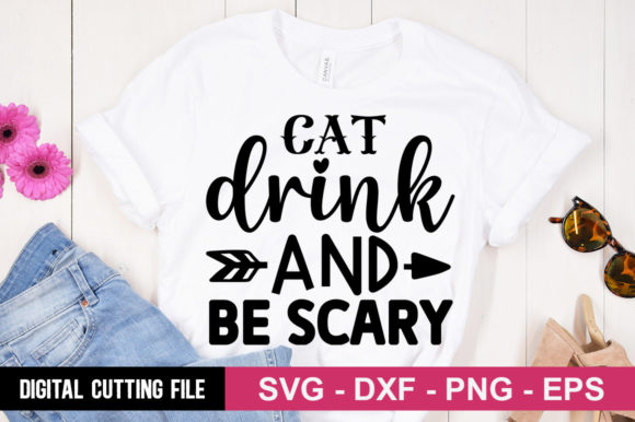 Cat Drink and Be Scary SVG: A Unique Embroidery Design