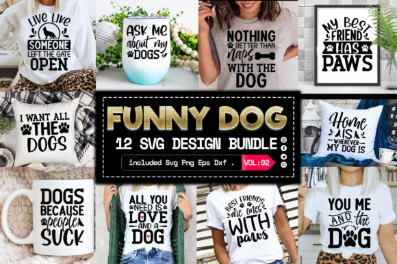 Funny Dog SVG Bundle: Perfect for T-Shirt Designs and Graphics