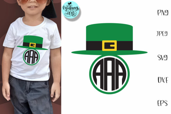 Leprechaun Hat Monogram Cut File for T-Shirt Designs and Graphics