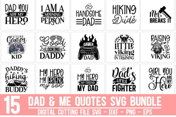 Review: Dad Me Quotes Bundle for Graphics and T-Shirt Designs