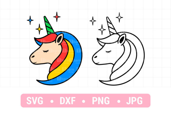 Unicorn Head Face SVG for T-Shirt Designs and Graphics