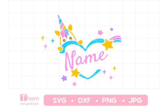 Unicorn Heart Star Monogram: A Magical Graphics Asset for T-Shirt Designs