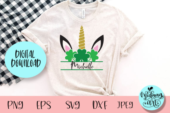 Unicorn Monogram Svg, St. Patrick s Svg: Perfect for T-Shirt Designs and Graphics