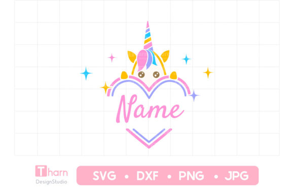 Unicorn Sparkle with Heart Monogram: A Magical T-Shirt Graphics Asset
